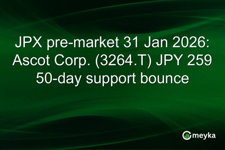 JPX pre-market 31 Jan 2026: Ascot Corp. (3264.T) JPY 259 50-day support bounce