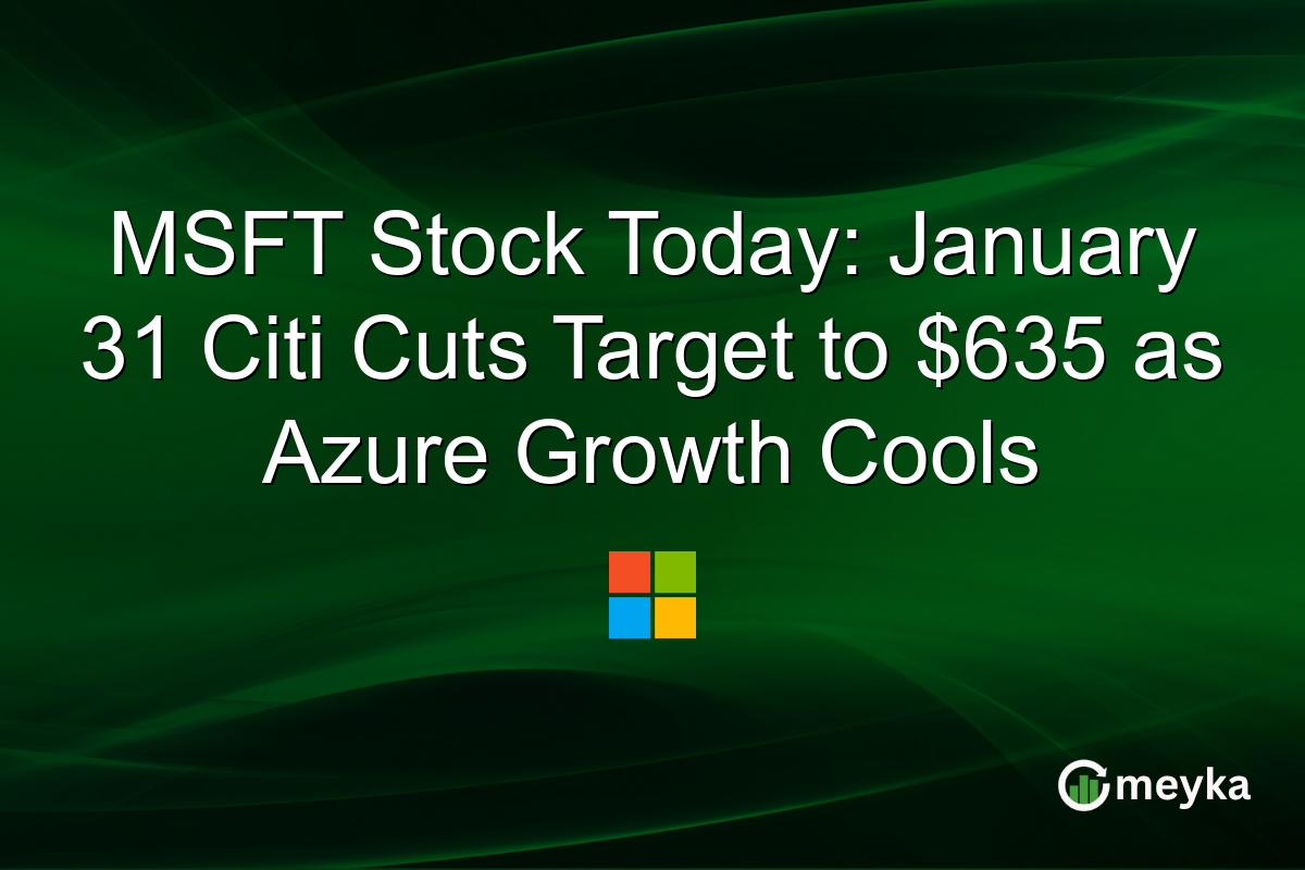 MSFT Stock Today: January 31 Citi Cuts Target to $635 as Azure Growth Cools