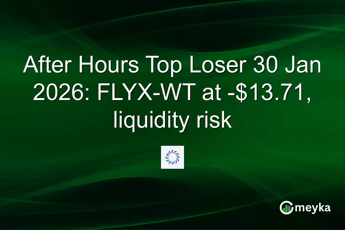 After Hours Top Loser 30 Jan 2026: FLYX-WT at -$13.71, liquidity risk