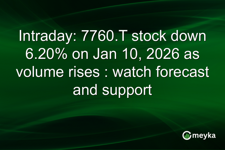 Intraday: 7760.T stock down 6.20% on Jan 10, 2026 as volume rises : watch forecast and support