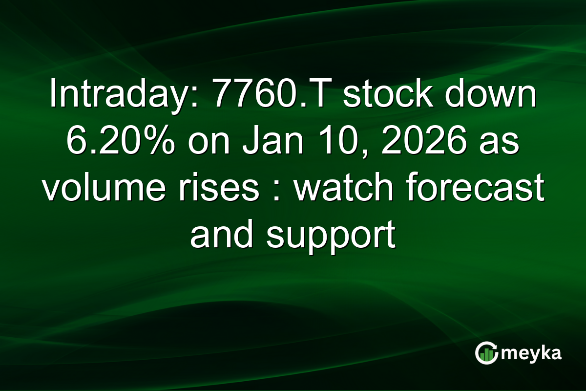 Intraday: 7760.T stock down 6.20% on Jan 10, 2026 as volume rises : watch forecast and support
