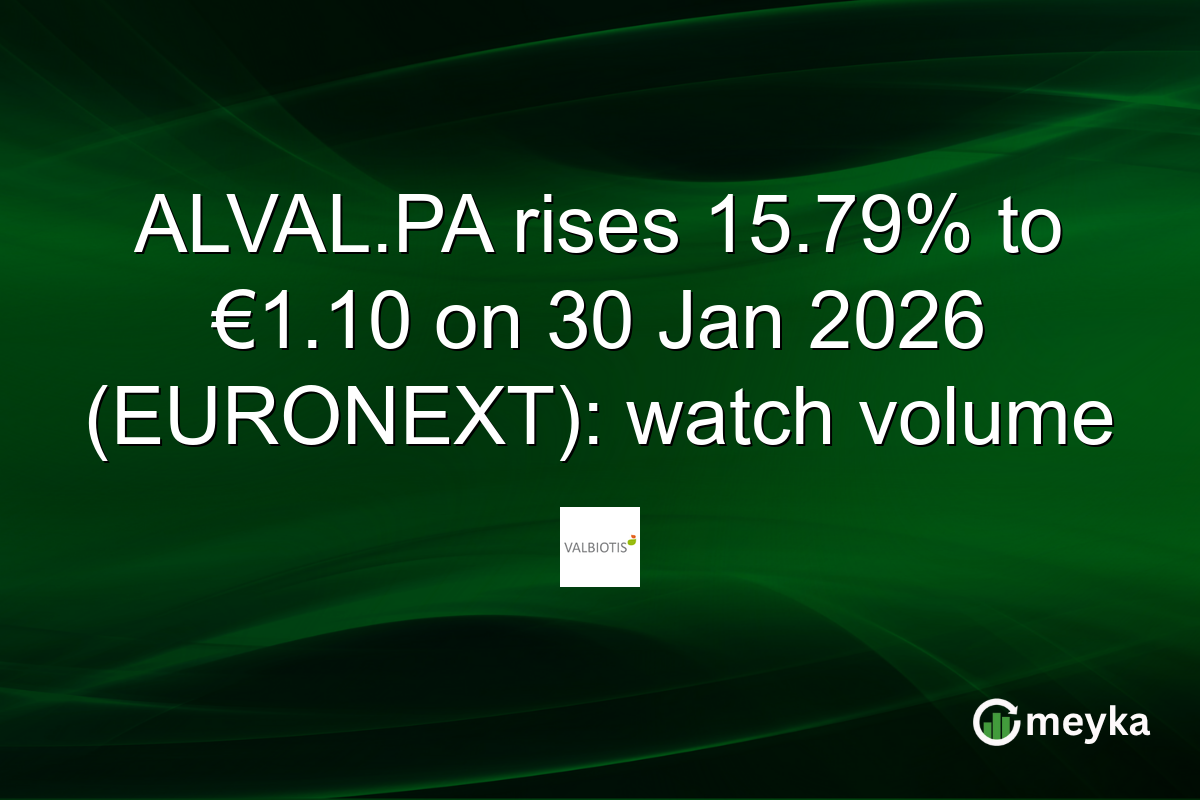 ALVAL.PA rises 15.79% to €1.10 on 30 Jan 2026 (EURONEXT): watch volume