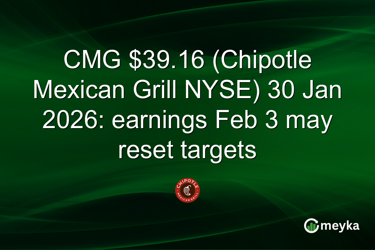 CMG $39.16 (Chipotle Mexican Grill NYSE) 30 Jan 2026: earnings Feb 3 may reset targets