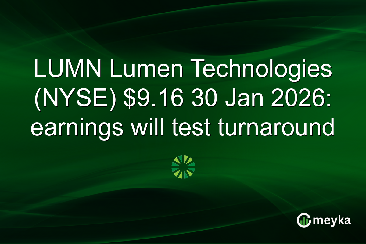 LUMN Lumen Technologies (NYSE) $9.16 30 Jan 2026: earnings will test turnaround