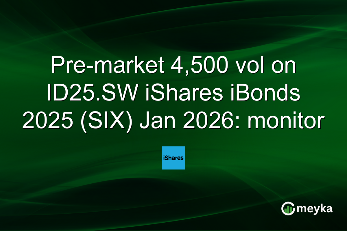 Pre-market 4,500 vol on ID25.SW iShares iBonds 2025 (SIX) Jan 2026: monitor