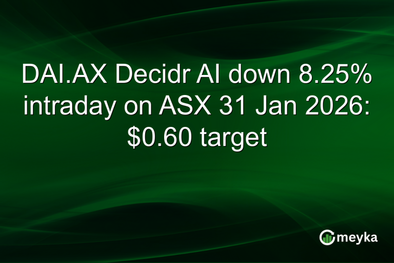 DAI.AX Decidr AI down 8.25% intraday on ASX 31 Jan 2026: $0.60 target