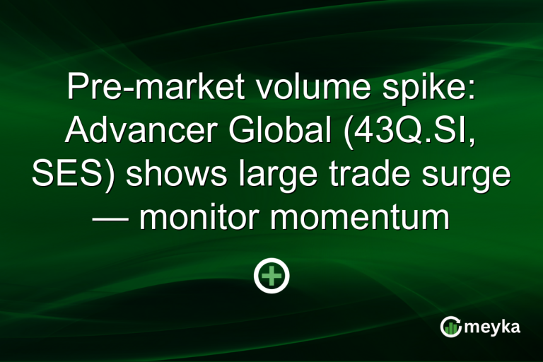 Pre-market volume spike: Advancer Global (43Q.SI, SES) shows large trade surge — monitor momentum