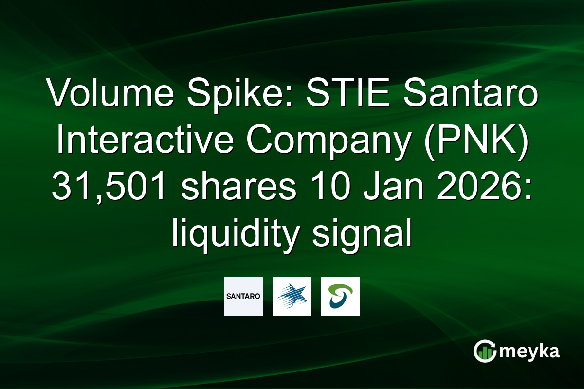 Volume Spike: STIE Santaro Interactive Company (PNK) 31,501 shares 10 Jan 2026: liquidity signal