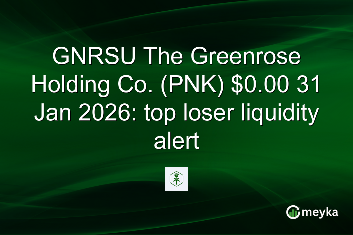 GNRSU The Greenrose Holding Co. (PNK) $0.00 31 Jan 2026: top loser liquidity alert