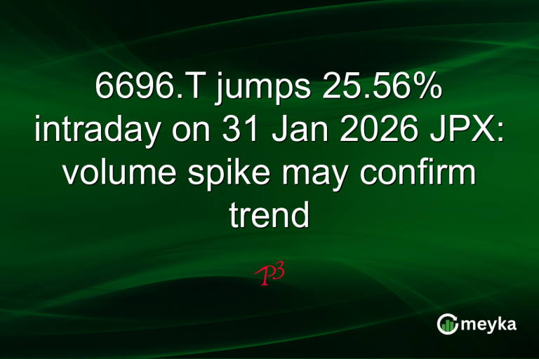 6696.T jumps 25.56% intraday on 31 Jan 2026 JPX: volume spike may confirm trend