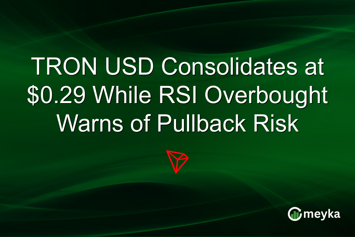 TRON USD Consolidates at $0.29 While RSI Overbought Warns of Pullback Risk