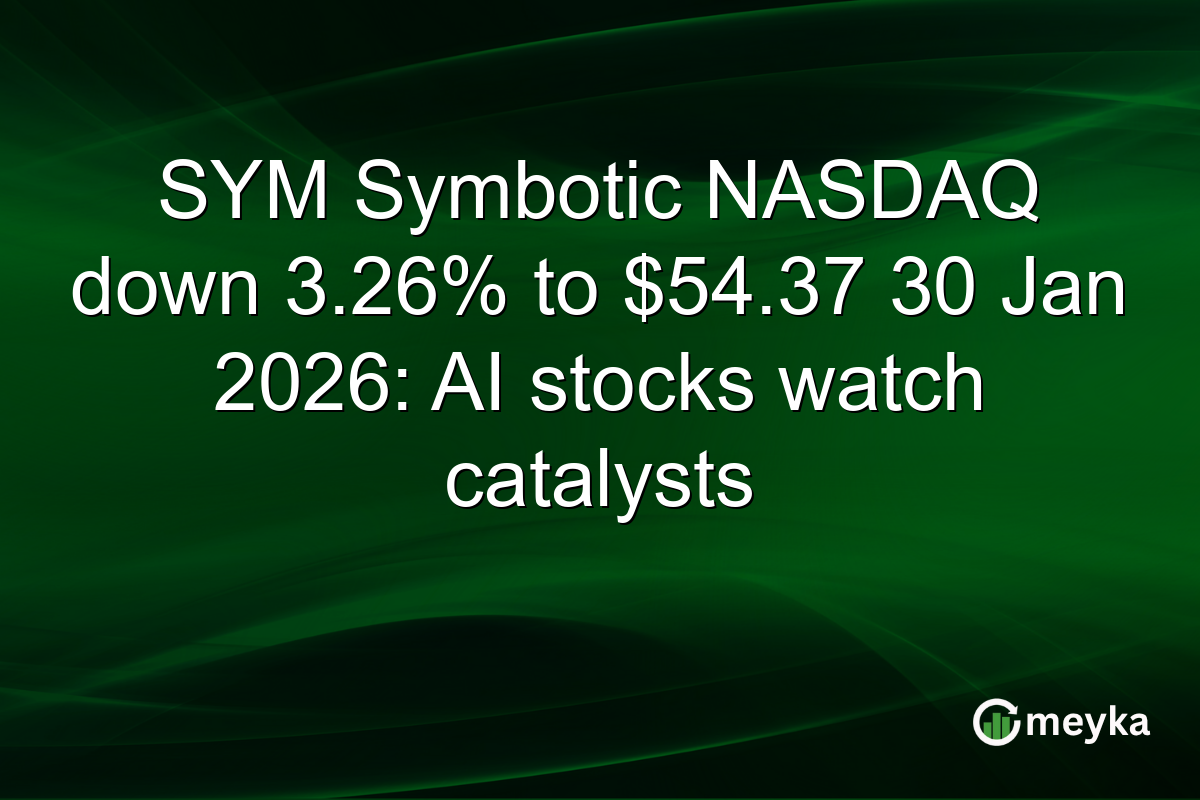 SYM Symbotic NASDAQ down 3.26% to $54.37 30 Jan 2026: AI stocks watch catalysts