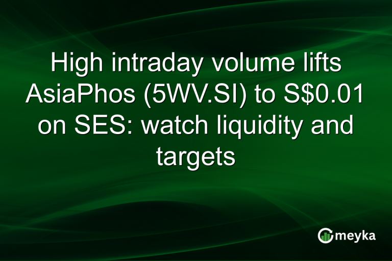 High intraday volume lifts AsiaPhos (5WV.SI) to S$0.01 on SES: watch liquidity and targets