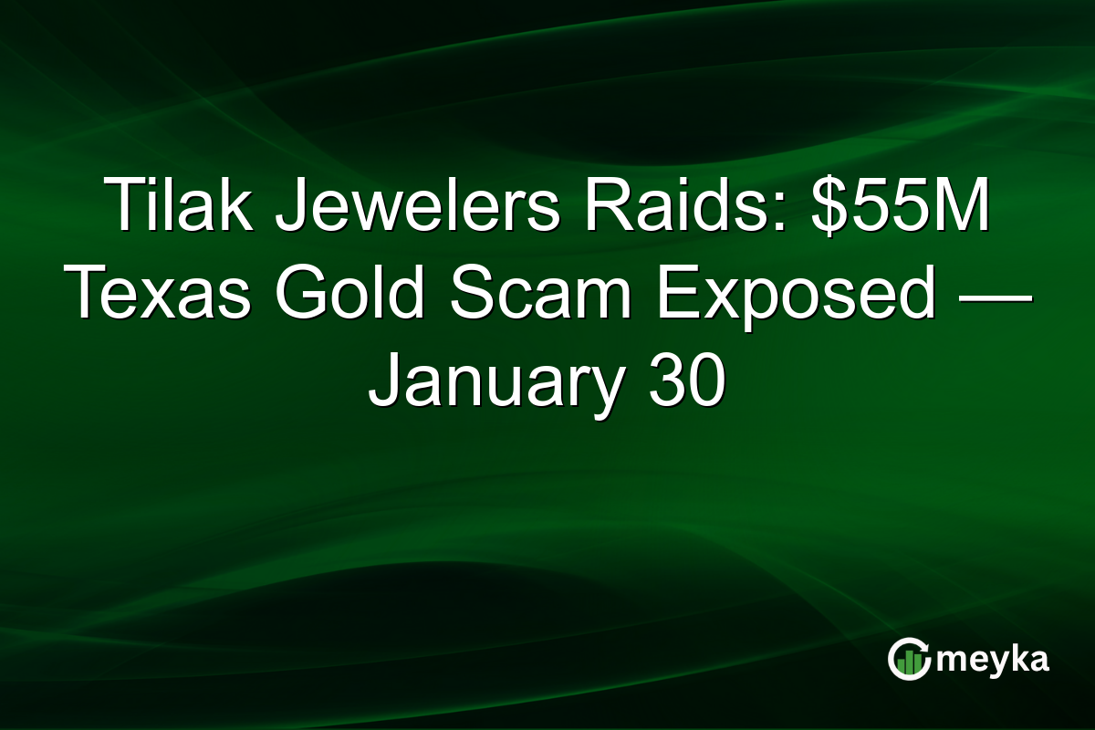 Tilak Jewelers Raids: $55M Texas Gold Scam Exposed — January 30