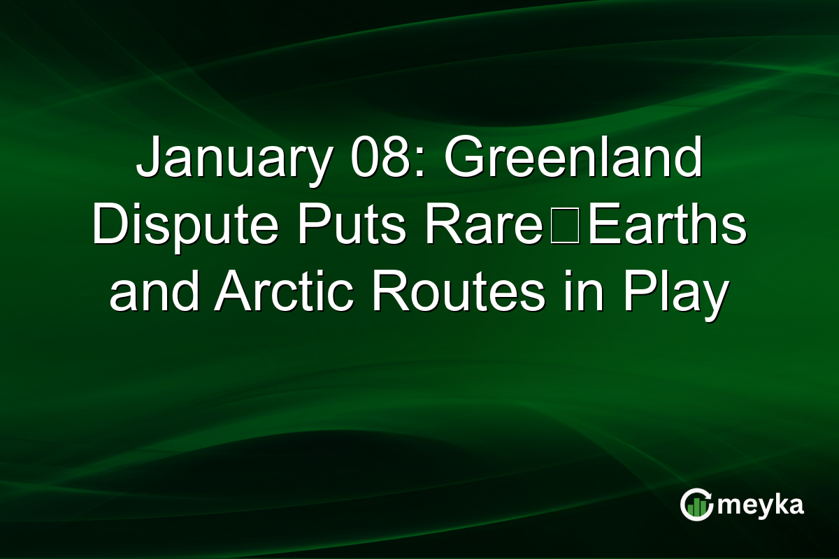 January 08: Greenland Dispute Puts Rare‑Earths and Arctic Routes in Play
