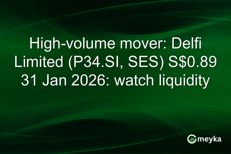 High-volume mover: Delfi Limited (P34.SI, SES) S$0.89 31 Jan 2026: watch liquidity