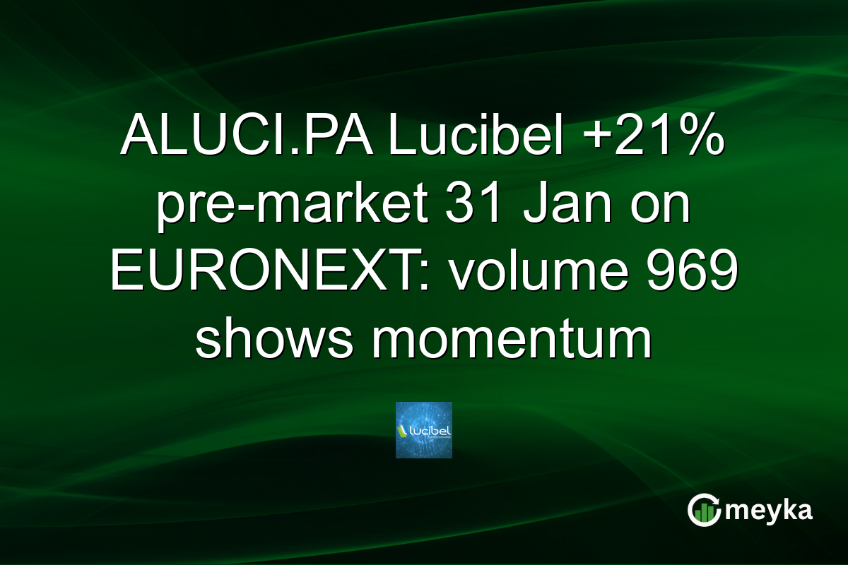 ALUCI.PA Lucibel +21% pre-market 31 Jan on EURONEXT: volume 969 shows momentum