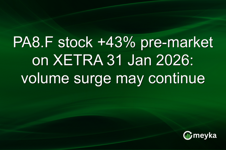 PA8.F stock +43% pre-market on XETRA 31 Jan 2026: volume surge may continue