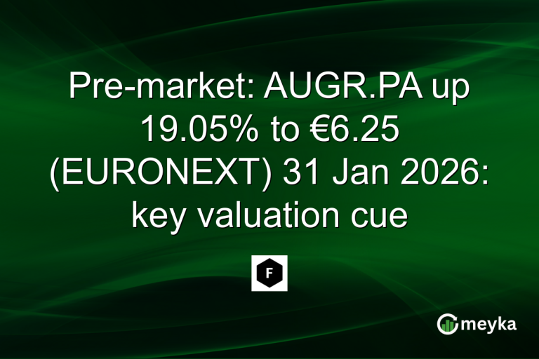 Pre-market: AUGR.PA up 19.05% to €6.25 (EURONEXT) 31 Jan 2026: key valuation cue