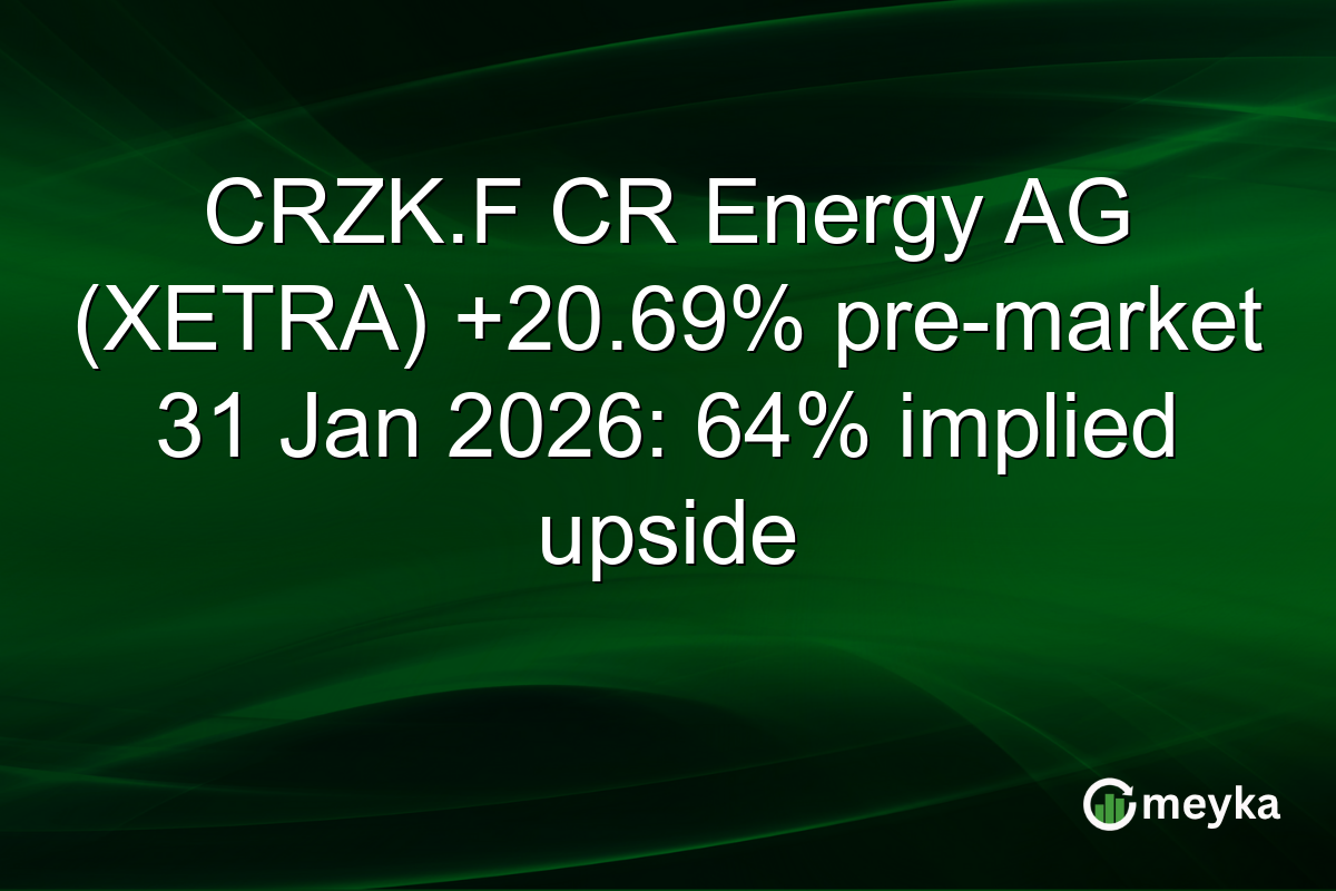 CRZK.F CR Energy AG (XETRA) +20.69% pre-market 31 Jan 2026: 64% implied upside