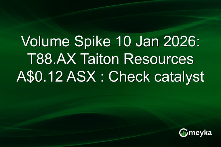 Volume Spike 10 Jan 2026: T88.AX Taiton Resources A$0.12 ASX : Check catalyst