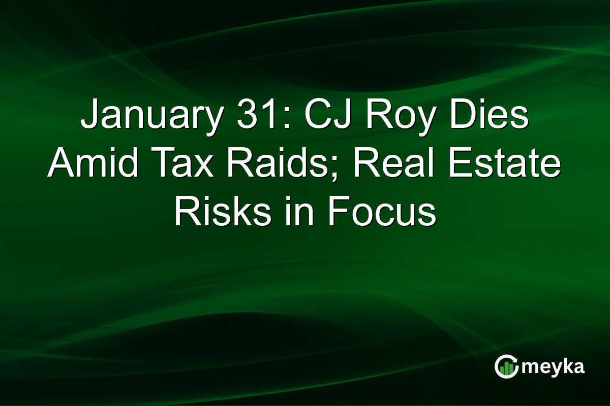 January 31: CJ Roy Dies Amid Tax Raids; Real Estate Risks in Focus