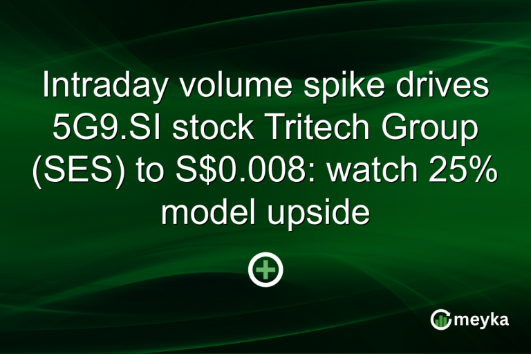 Intraday volume spike drives 5G9.SI stock Tritech Group (SES) to S$0.008: watch 25% model upside