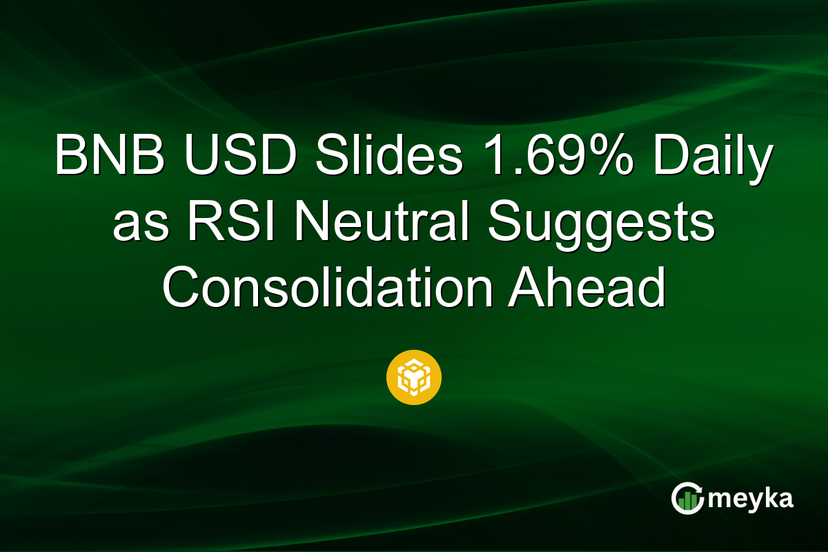 BNB USD Slides 1.69% Daily as RSI Neutral Suggests Consolidation Ahead