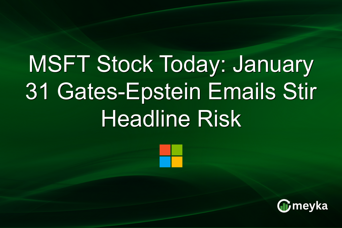 MSFT Stock Today: January 31 Gates-Epstein Emails Stir Headline Risk