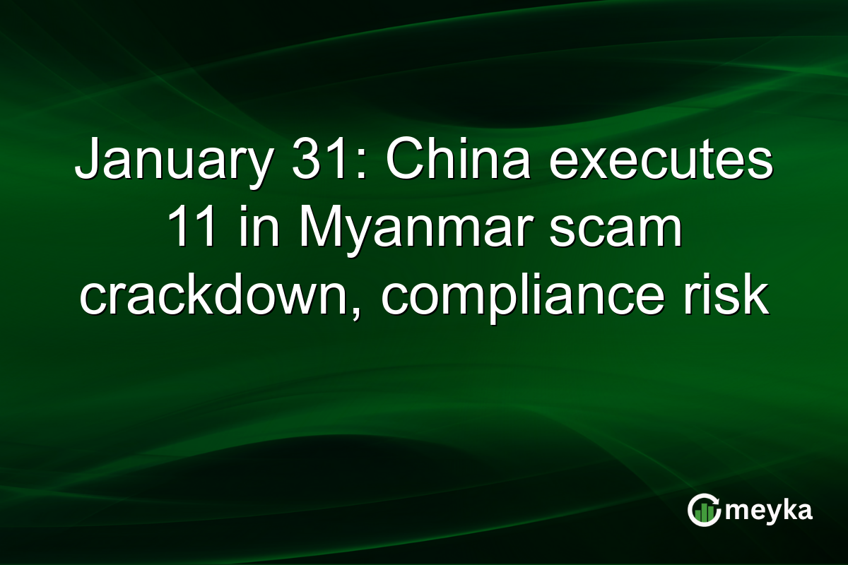 January 31: China executes 11 in Myanmar scam crackdown, compliance risk