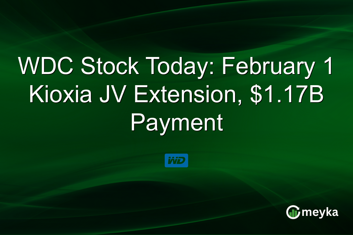 WDC Stock Today: February 1 Kioxia JV Extension, $1.17B Payment