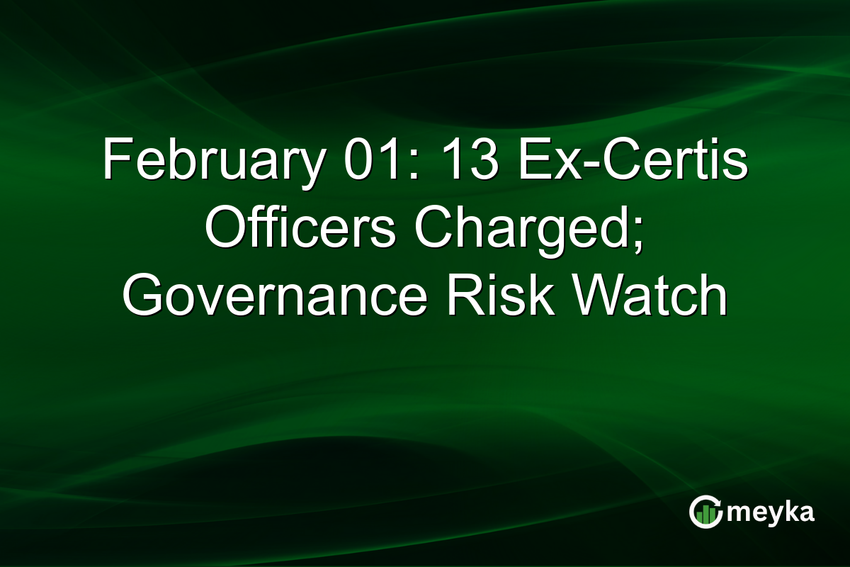 February 01: 13 Ex-Certis Officers Charged; Governance Risk Watch
