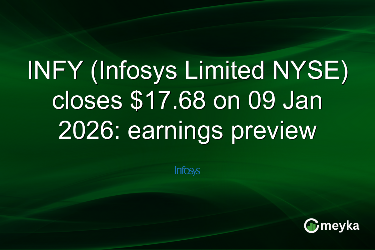 INFY (Infosys Limited NYSE) closes $17.68 on 09 Jan 2026: earnings preview