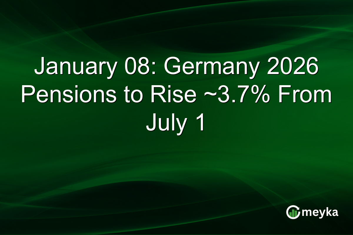 January 08: Germany 2026 Pensions to Rise ~3.7% From July 1