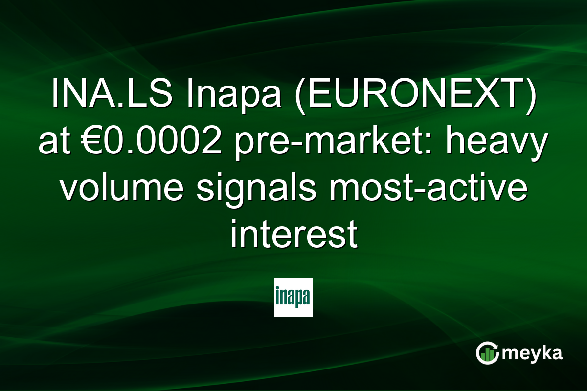 INA.LS Inapa (EURONEXT) at €0.0002 pre-market: heavy volume signals most-active interest