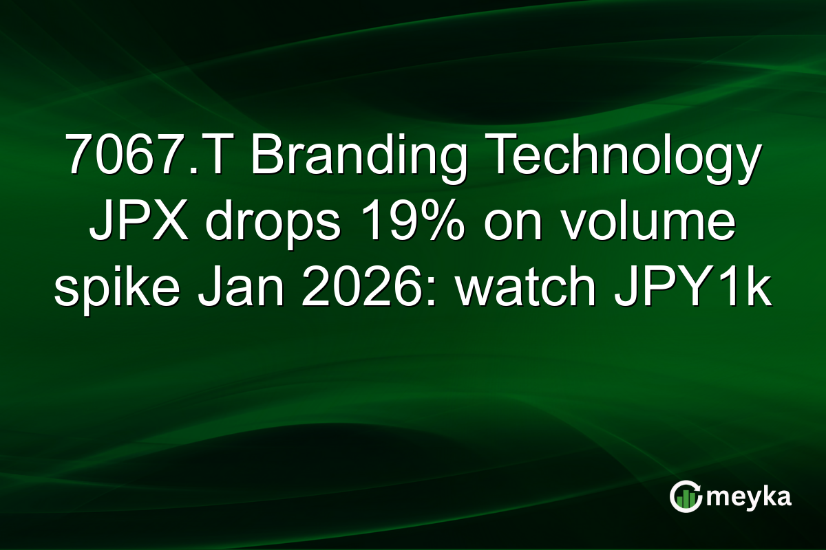 7067.T Branding Technology JPX drops 19% on volume spike Jan 2026: watch JPY1k