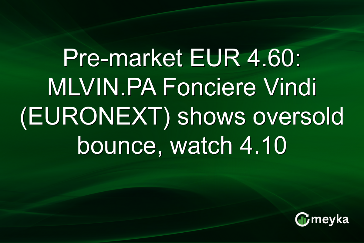 Pre-market EUR 4.60: MLVIN.PA Fonciere Vindi (EURONEXT) shows oversold bounce, watch 4.10