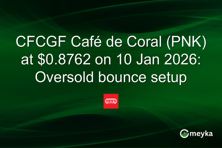 CFCGF Café de Coral (PNK) at $0.8762 on 10 Jan 2026: Oversold bounce setup
