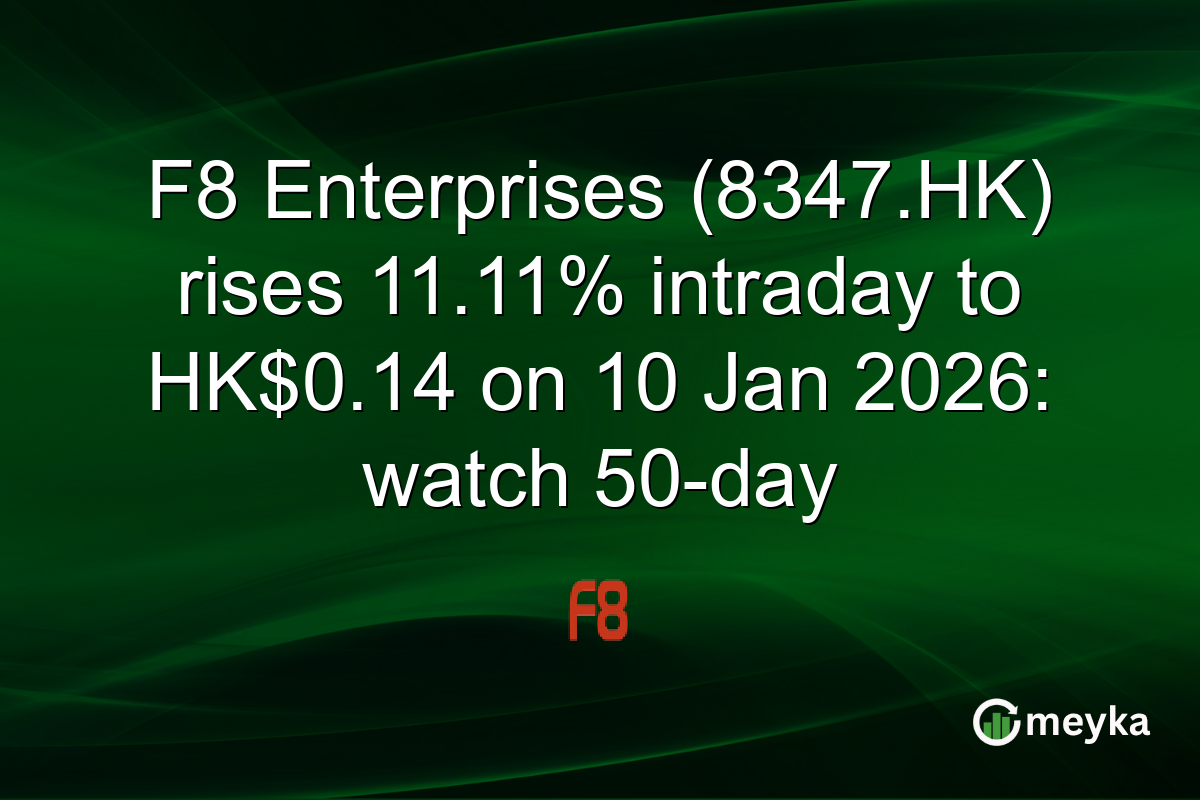 F8 Enterprises (8347.HK) rises 11.11% intraday to HK$0.14 on 10 Jan 2026: watch 50-day