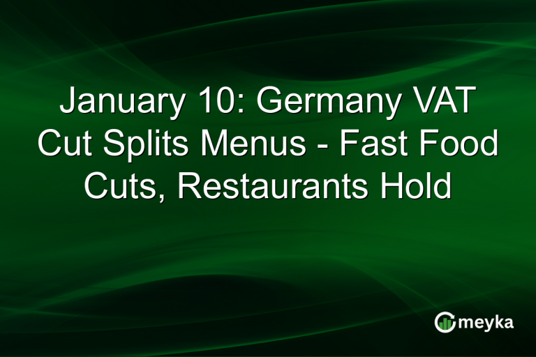 January 10: Germany VAT Cut Splits Menus - Fast Food Cuts, Restaurants Hold