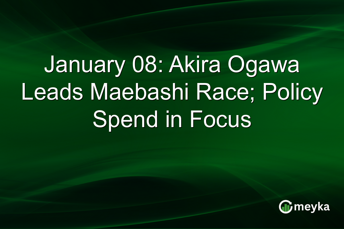 January 08: Akira Ogawa Leads Maebashi Race; Policy Spend in Focus