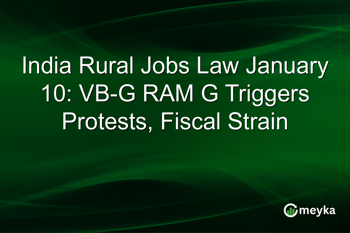 India Rural Jobs Law January 10: VB-G RAM G Triggers Protests, Fiscal Strain