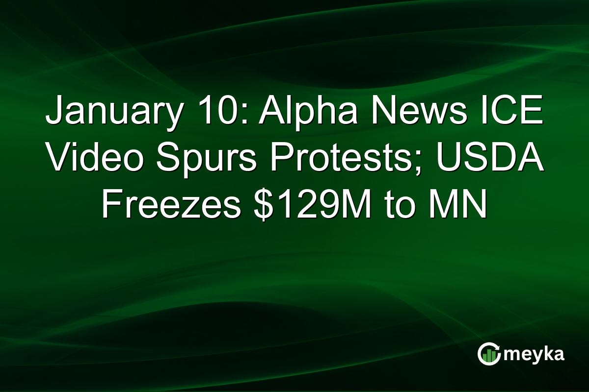 January 10: Alpha News ICE Video Spurs Protests; USDA Freezes $129M to MN