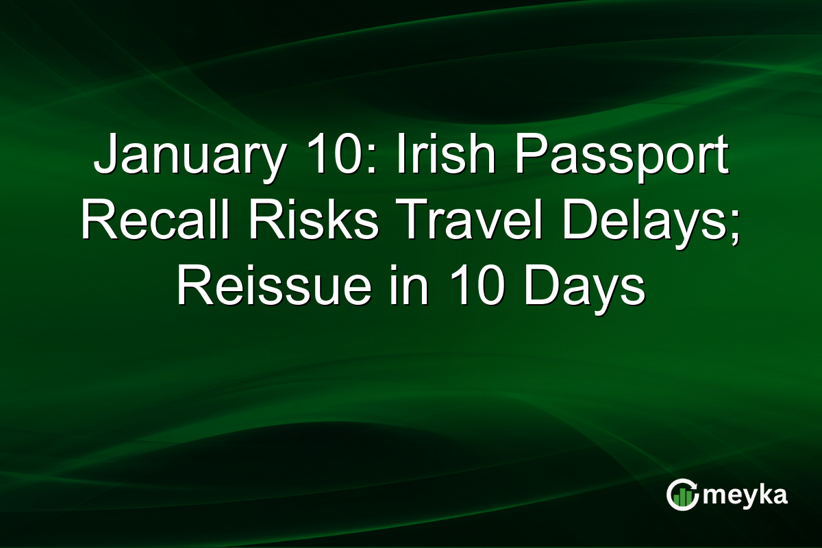 January 10: Irish Passport Recall Risks Travel Delays; Reissue in 10 Days