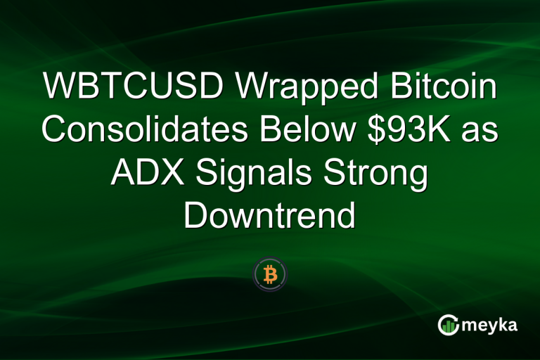 WBTCUSD Wrapped Bitcoin Consolidates Below $93K as ADX Signals Strong Downtrend