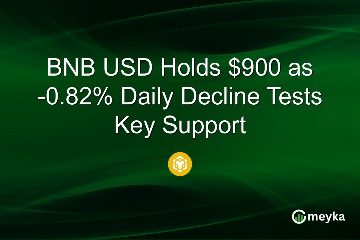 BNB USD Holds $900 as -0.82% Daily Decline Tests Key Support