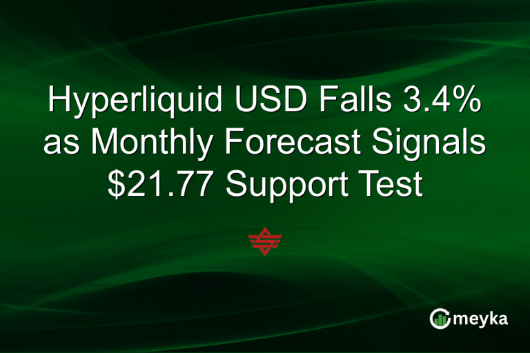 Hyperliquid USD Falls 3.4% as Monthly Forecast Signals $21.77 Support Test
