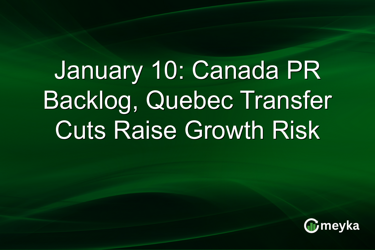 January 10: Canada PR Backlog, Quebec Transfer Cuts Raise Growth Risk