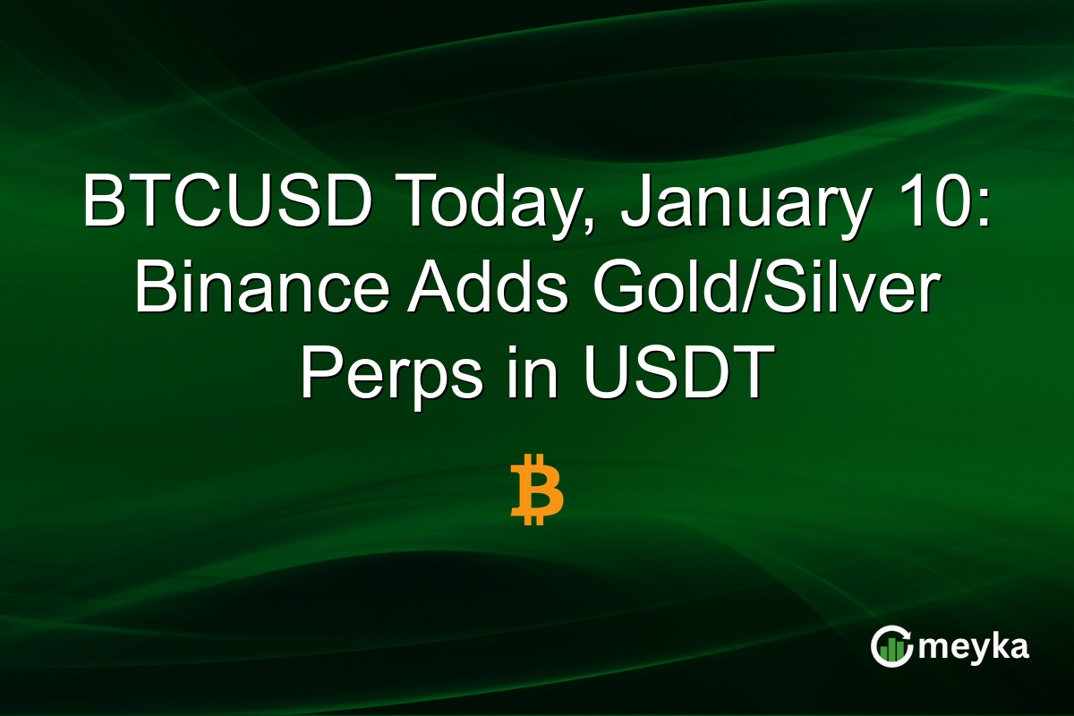 BTCUSD Today, January 10: Binance Adds Gold/Silver Perps in USDT
