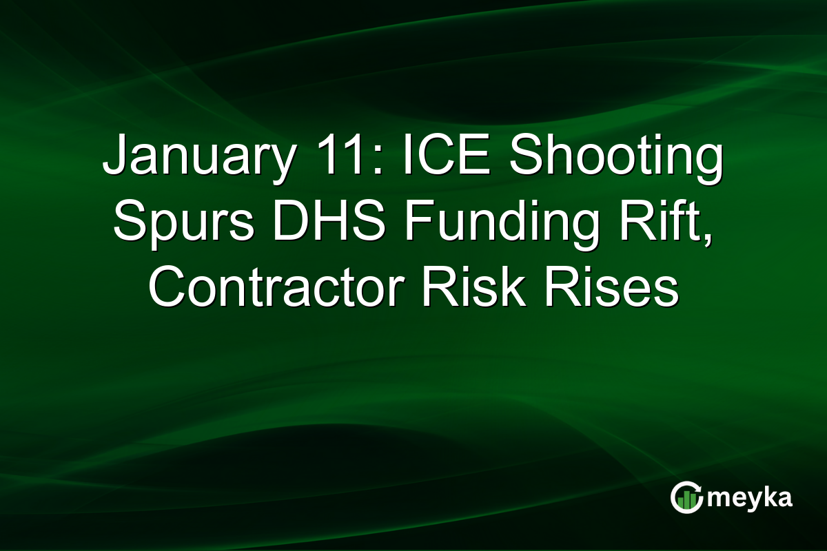 January 11: ICE Shooting Spurs DHS Funding Rift, Contractor Risk Rises